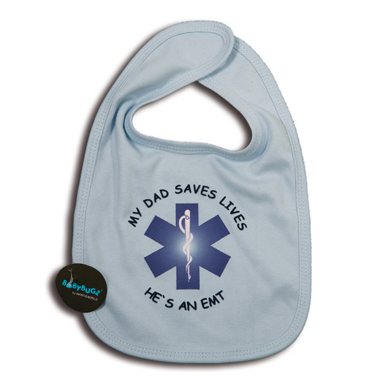 FP5 Fun-Ltzchen My Dad saves Lives, He`s an EMT fr Babys mit einseitigem (digitalem) Flockdruck