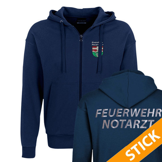 Kapuzen-Sweatjacke mit Wappen/Emblem nach Vorlage...
