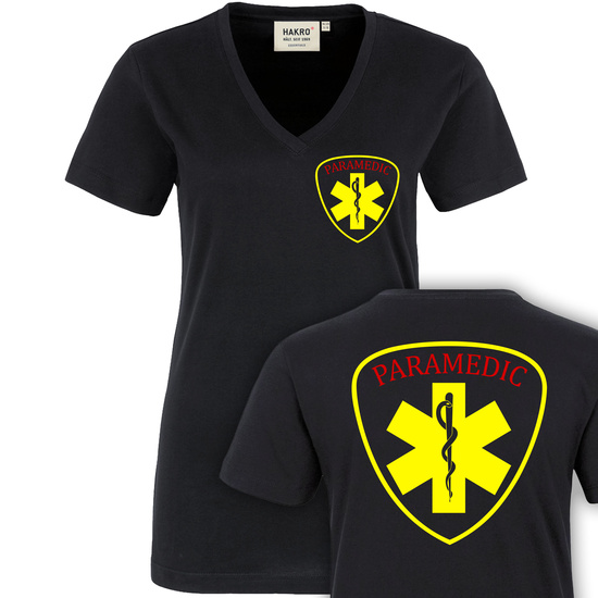 US Rescue-Rettungsdienst Damen V-Ausschnitt T-Shirt Gr....