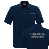 Poloshirt Feuerwehr Brandenburg mit Brusttasche Navy