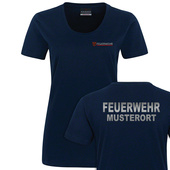 Damen Feuerwehr T-Shirt Brandenburg Navy