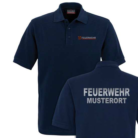Feuerwehr Poloshirt Brandenburg Mikralinar Navy