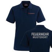 Damen Feuerwehr Poloshirt Brandenburg Navy