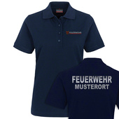 Damen Feuerwehr Poloshirt Brandenburg Mikralinar Navy
