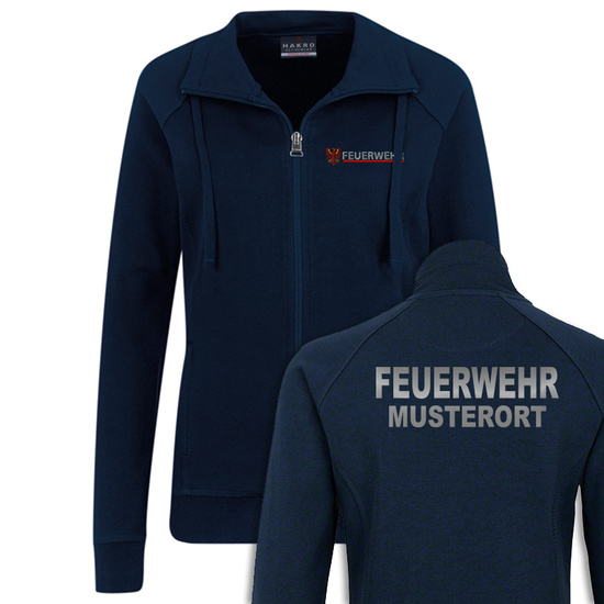Damen Feuerwehr Sweatjacke Brandenburg Navy