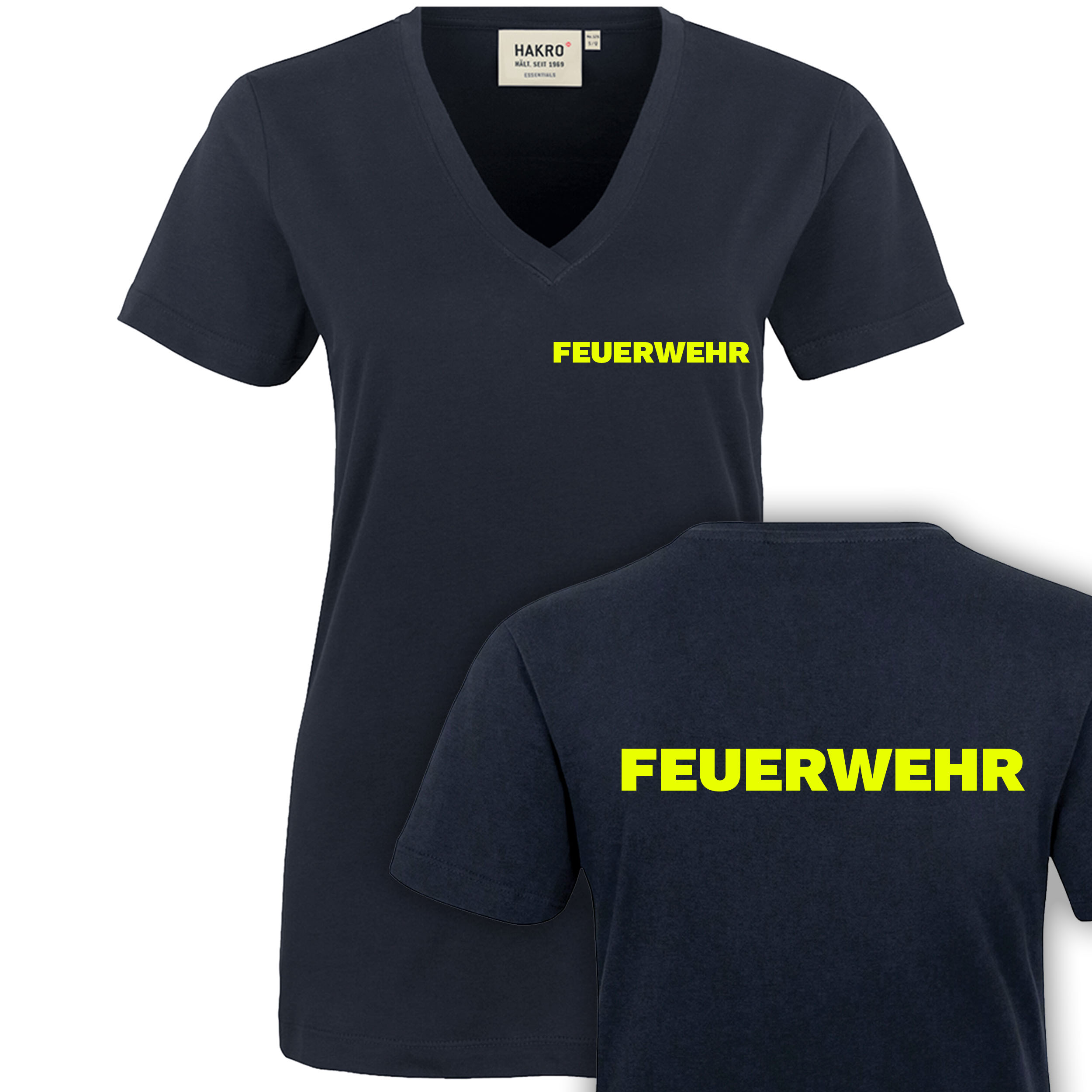 Feuerwehr Damen V-Ausschnitt T-Shirt Gr. XS - 6XL (F103)